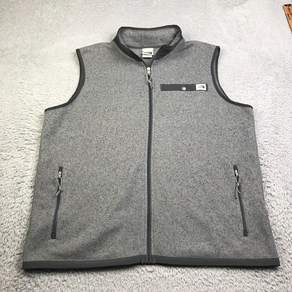 The North Face Gordon Lyons Full-Zip Vest Mens XL Gray Sweat Knit Fleece